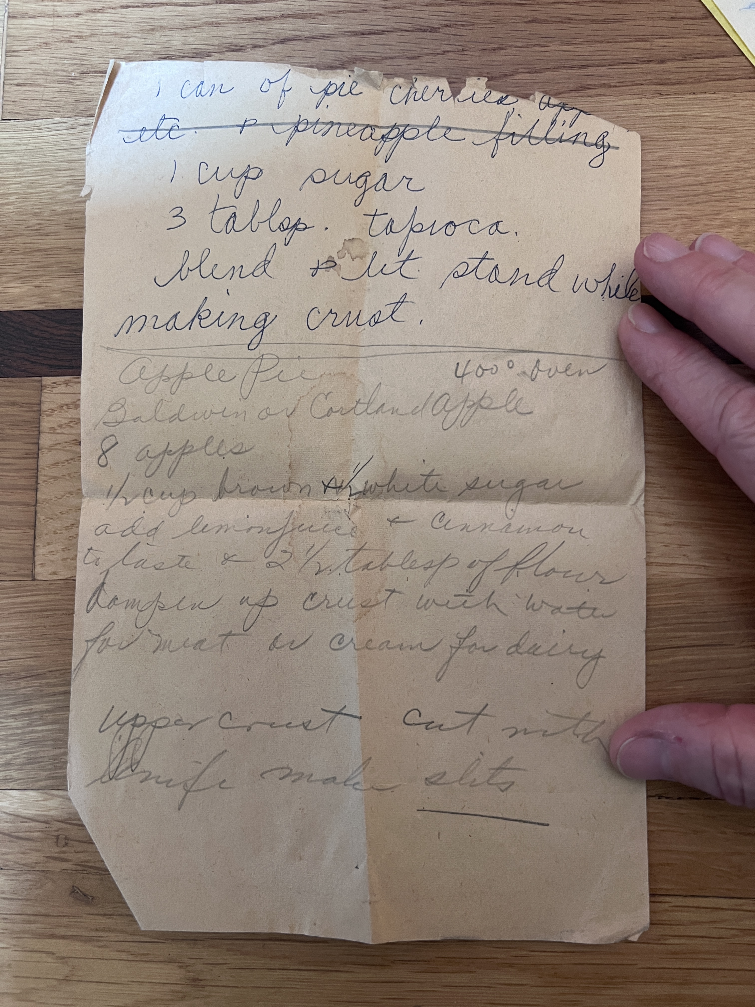 Apple Pie or Dumplings from Grandma’s recipe box