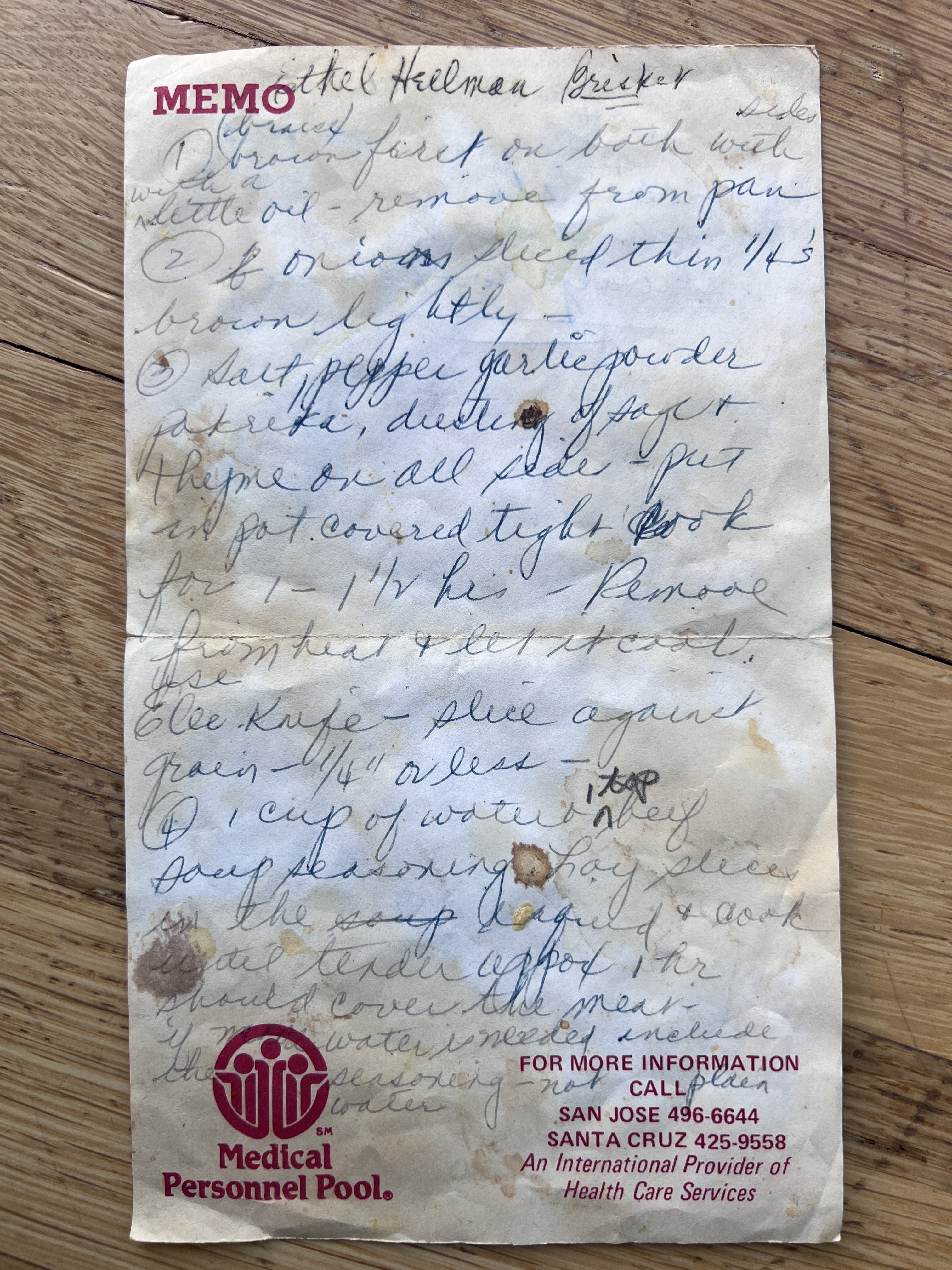Grandma’s Friend Ethel’s Brisket