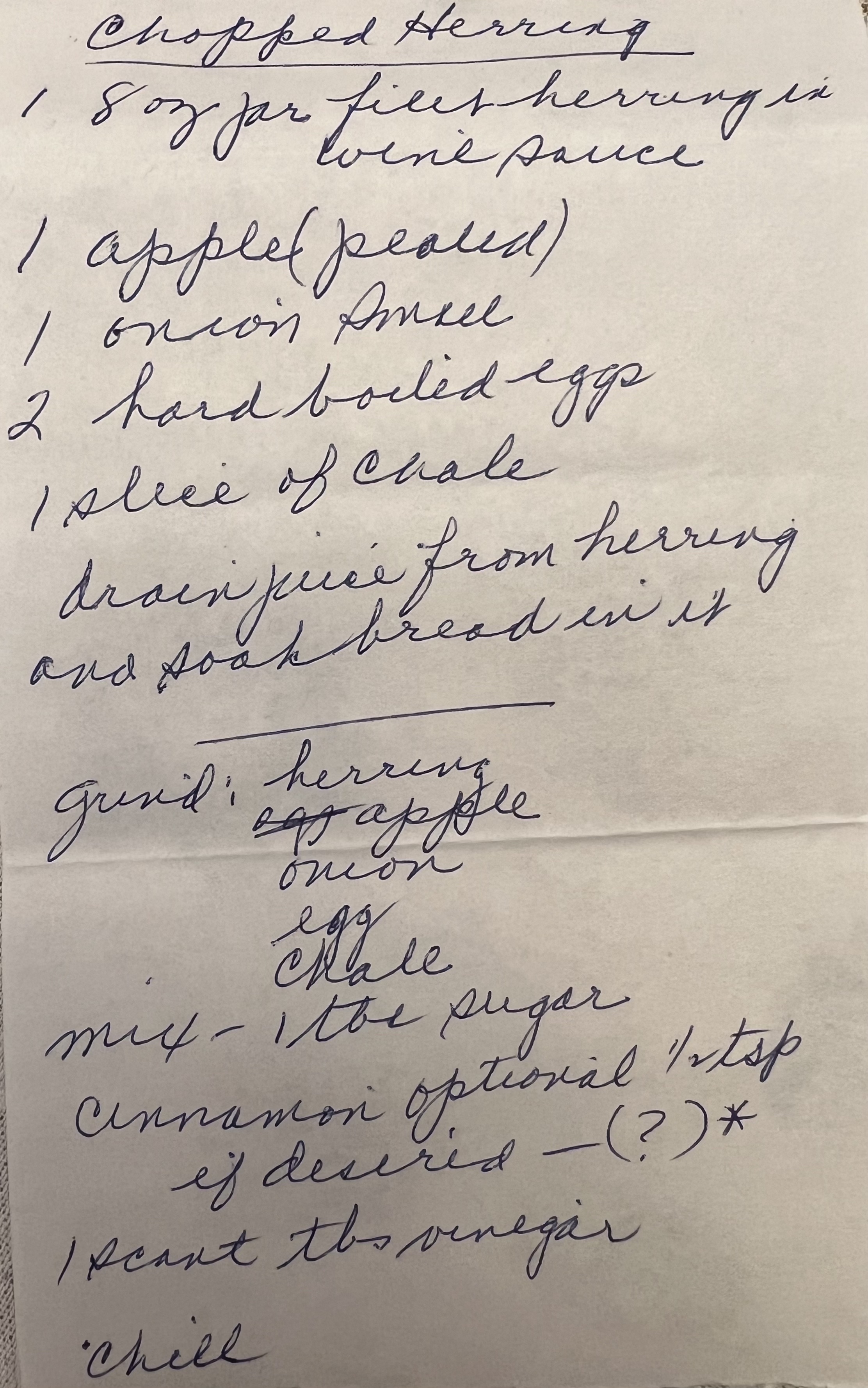 Grandma's Chopped Herring