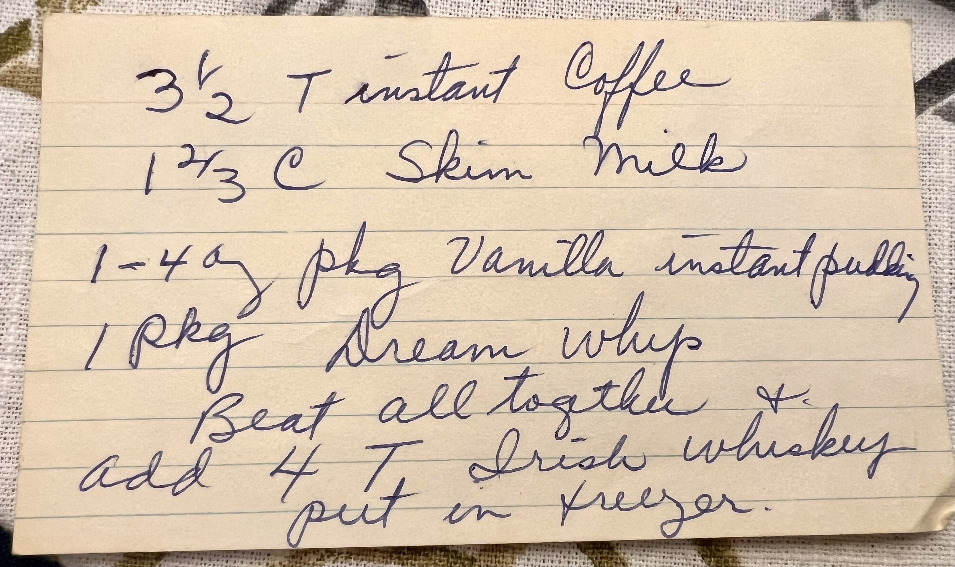 Grandma's Frozen Coffee Whiskey Cream Cocktail